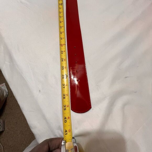 Leatherock USA Red Patent Leather Belt With Bold Belt Good Condition Size L34 main image 8